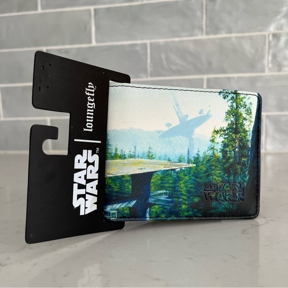 Loungefly Other - NEW Loungefly Star Wars Movie Starship Spaceship Graphic Bifold Cash Card Wallet